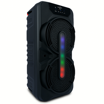 Boxa Portabila Bluetooth, 50 Cm inaltime, 2x10W RMS, Difuzoare Mari 8 INCH, Acumulator Reincarcabil, Jocuri de lumini