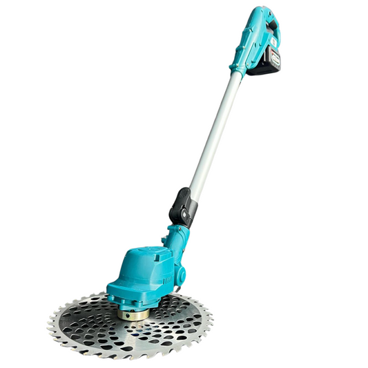 Motocoasa Electrica cu Disc 23cm, Lama Otel 23Cm, 2x Acumulatori Puternici 24v 5ah + Bonus 1x Tambur cu fir (Copy)