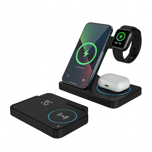 Statie incarcare 3 in 1 universala wireless Fast Charge pentru Telefon, Ceas Smart si Casti