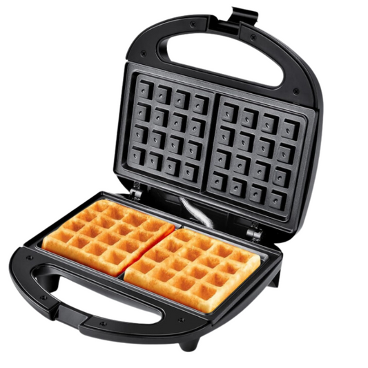 Aparat Waffle 750W Placi Neaderente Termostat Clapeta Blocare Design Compact