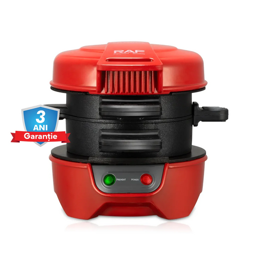 Aparat de sandwichuri RAF 666, Burger Maker, 600W, preparare rapida de sandwichuri si burgeri acasa