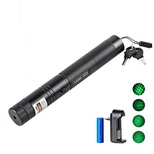 Laser verde de inalta putere, raza pana la 10 km, acumulator reincarcabil