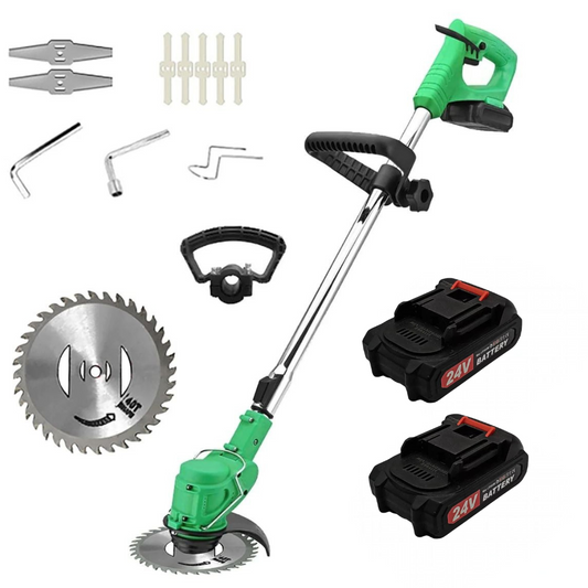 Motocoasa cu 2x acumulator reincarcabil 24v + Furtun Extensibil 60m