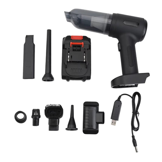 Aspirator Auto Portabil 3 in 1, Fara Perii, 2 Viteze, USB-C, Alb, Compact
