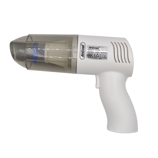 Aspirator de mana portabil, 45W, autonomie 30 minute, ideal pentru curatare rapida acasa sau in masina