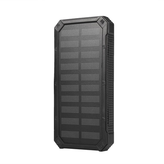 Baterie externa solara 20.000 mAh, incarcare prin panou solar, 2xUSB si 1xUSB Type-C, ideala pentru calatorii si camping