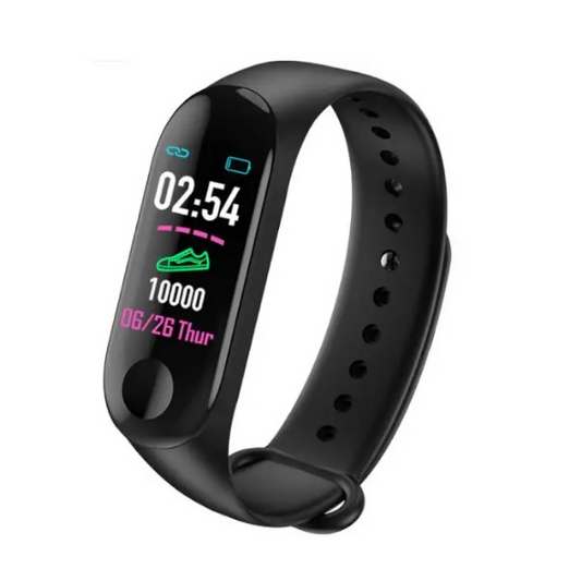 Bratara fitness inteligenta cu ecran color HD, Bluetooth, monitorizare somn si ritm cardiac, culoare neagra