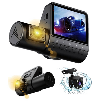 Camera Auto DVR, 3 Lentile, Full HD 1080P, Night Vision, 170°, G-Sensor