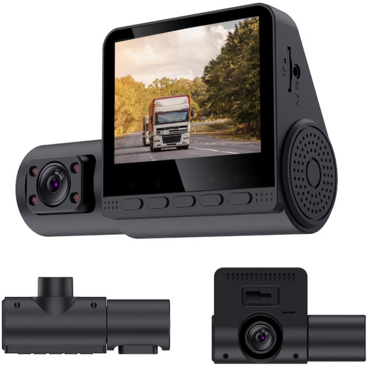 Camera Auto DVR, 3 Lentile, Full HD 1080P, Night Vision, 170°, G-Sensor
