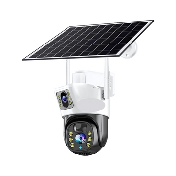 Camera de Supraveghere 4K 8MP cu Panou Solar si Conexiune 4G, Încarcare Solara Fara Priza, Alb sau Gri – Card Memorie 32GB Cadou