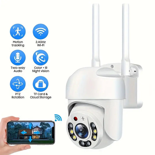 Camera Supraveghere Exterior WiFi 360° V380 Pro, Full HD, IP65, Detectie Miscarе, Vedere Nocturna, Audio Bidirectional