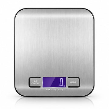 Cantar de Bucatarie Digital 5kg, Precizie 1g, Inox, LCD, g/ml/oz/lb