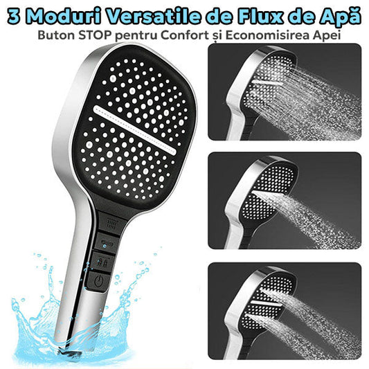 Cap de dus 3-in-1 presiune inalta MEGASHOWER, economie apa