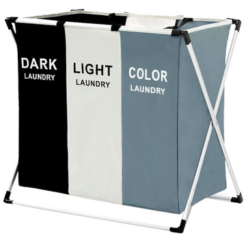 Cos rufe 3 compartimente, 135L, cadru aluminiu pliabil, rezistent la apa, multicolor