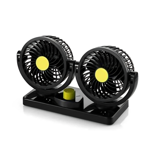 Dublu Ventilator Auto 12V – Răcire 360°, 2 Viteze