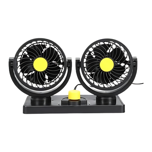 Dublu Ventilator Auto 12V – Răcire 360°, 2 Viteze