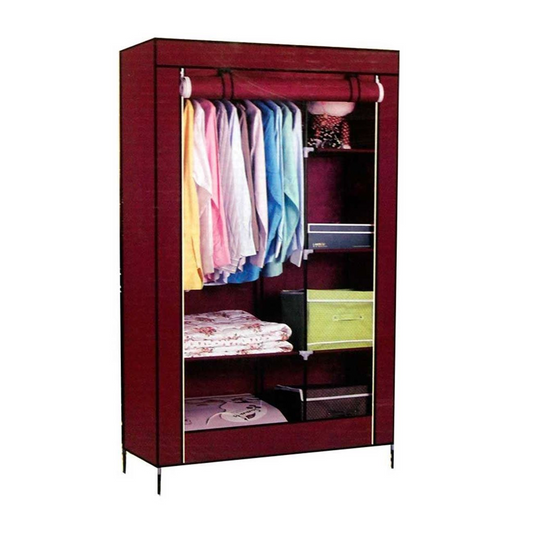 Dulap multifunctional din textil , cu spatiu pentru umerase si rafturi