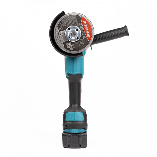 Polizor unghiular cu 2 acumulatori 24V, 5A, disc 100/115/125 mm