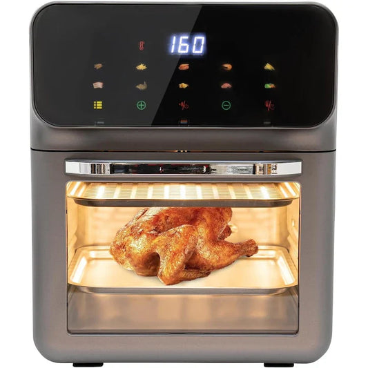 Friteuza cu Aer Cald Hoffmann 12L – Gatit Sanatos și Eficient, cu Tehnologie 360°, Panou Tactil Digital si Putere 2400W