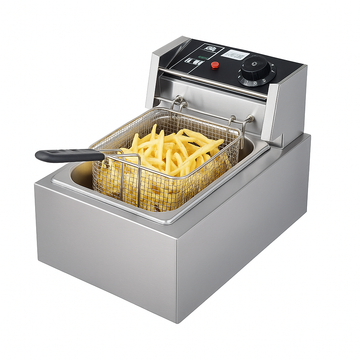 Friteuza Electrica Profesionala 6L din Inox – 2500W, Termostat Automat, Ideala pentru Restaurante si Acasa