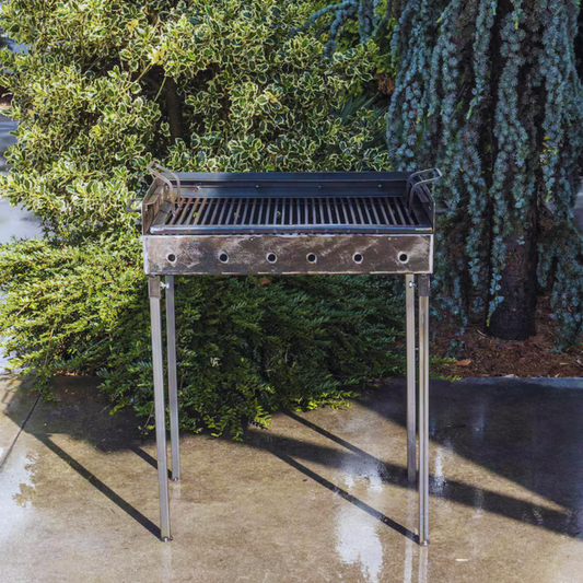 Gratar Carbuni 60x40 cm Reglabil 2 Nivele, Mobil Picioare Detasabile