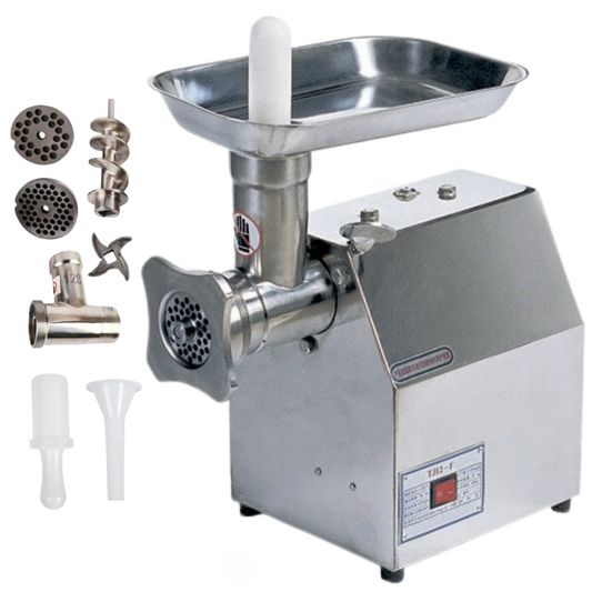 Masina profesionala de tocat carne Craft-Tec, 800W, motor din cupru, 2 site incluse, carcasa alba, ideala pentru uz casnic si mic industrial