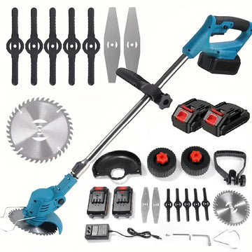 Motocoasa Electrica 3-in-1 PRO 48V cu 2 Roti si Acumulator Li-Ion – Taie Iarba, Gard Viu si Crengi Groase