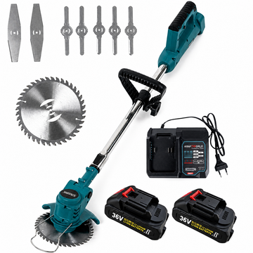 Motocoasa Profesionala cu Disc + Accesorii gazon, 2x Acumulator 36v/6ah Tija Telescopica Reglabila