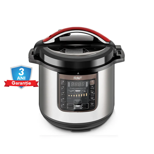 Oala electrica multifunctionala sub presiune RAF 181, capacitate 8L, 1350W, gatire rapida si usoara cu functii automate