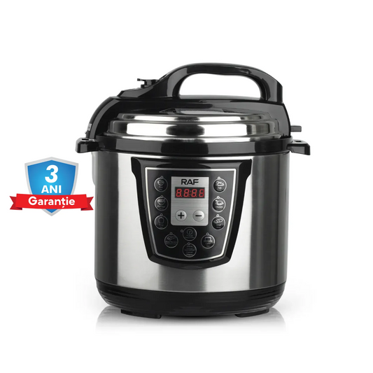 Oala electrica sub presiune RAF 177, capacitate 6L, 1000W, ideala pentru gatit rapid si eficient cu functii automate