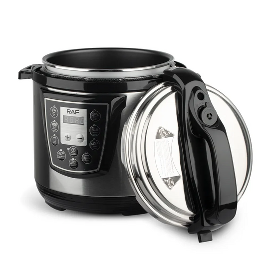 Oala electrica sub presiune RAF 177, capacitate 6L, 1000W, ideala pentru gatit rapid si eficient cu functii automate