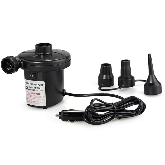 Pompa electrica de aer cu dubla functie, alimentare la priza si auto, ideala pentru saltele, piscine si echipamente gonflabile