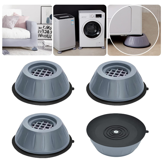 Set 4 picioruse antiderapante pentru masina de spalat si mobilier, reduc vibratiile si zgomotul