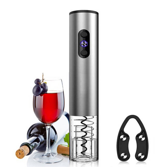 Tirbuson electric pentru vin, functie automata One-Touch, alimentare cu baterii, deschidere usoara si rapida