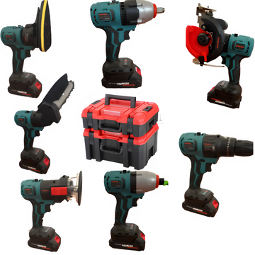 Trusa multifunctionala 7 in 1, 48V, 2 acumulatori, 7 capete, cutii si accesorii