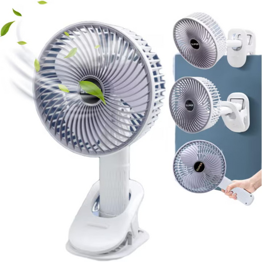 Ventilator Portabil, Rotatie 360°, 3 Viteze, USB, Zgomot Redus, Alb, 29x18x29 cm